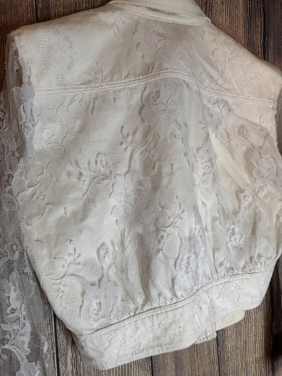 Other d.frank denim & lace cropped jacket Size L / US 10 / IT 46 - 2 Thumbnail