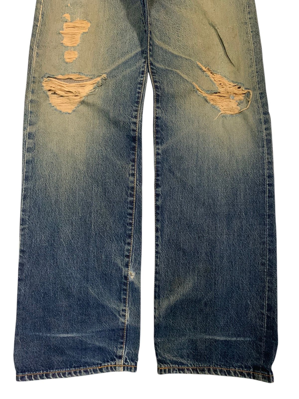Kapital VTG EDWIN 505 SELVEDGE BAGGY FADED&RUSTY DISTRESSED DENIM Size US 27 - 7 Thumbnail