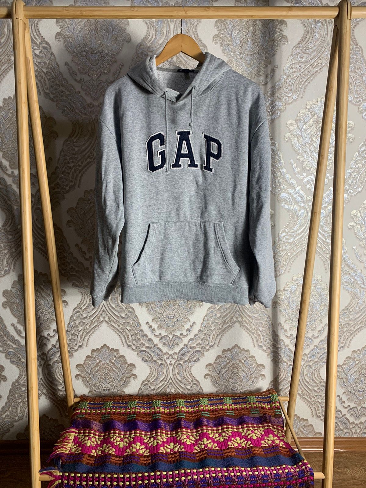 Pre-owned Gap X Vintage Gap Hoodie Big Logo Y2k Kanye West Yeezy Style 90's In Grey