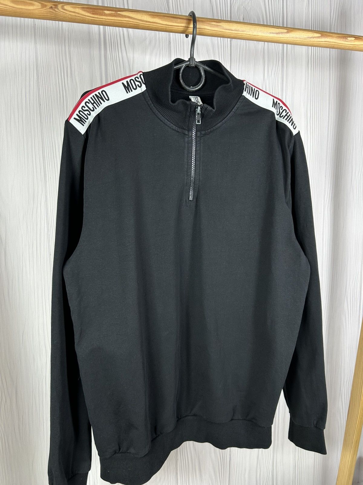 Moschino Moschino 1/3 Half Zip Sweatshirt Size L Black Underwear Size US L / EU 52-54 / 3 - 2 Thumbnail