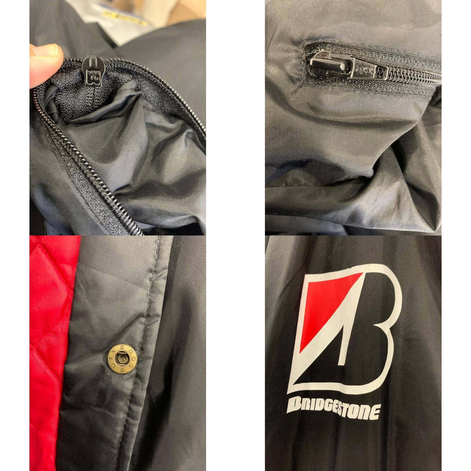 Vintage VINTAGE Bridgestone Racing Jacket Black Red Quilted Lined L Unisex Adults XS? No Size US L / EU 52-54 / 3 - 8 Thumbnail