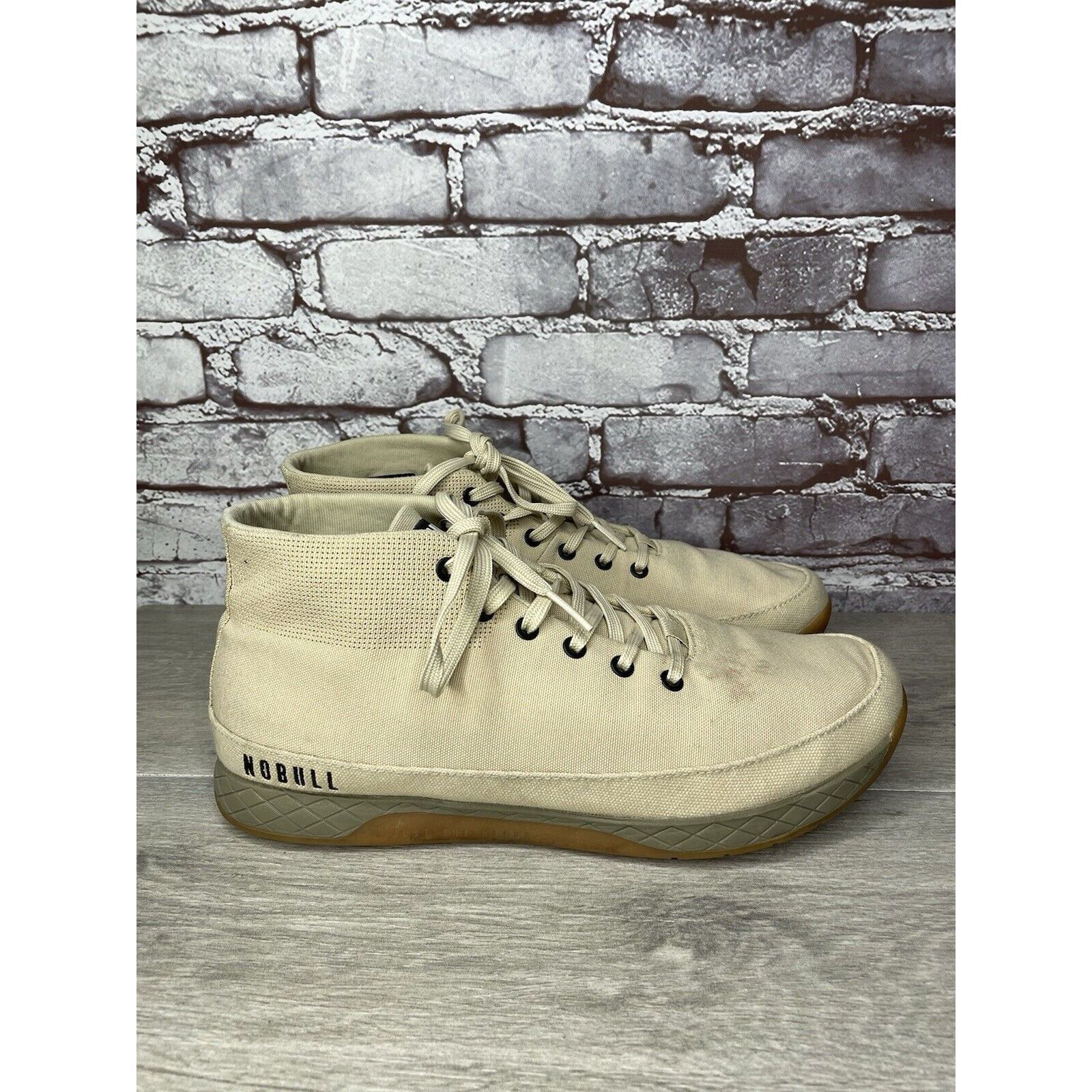 Other Nobull Mid Desert Trainer Canvas Beige Fabric Lace Up Sneake Size US 13 / EU 46 - 10 Thumbnail