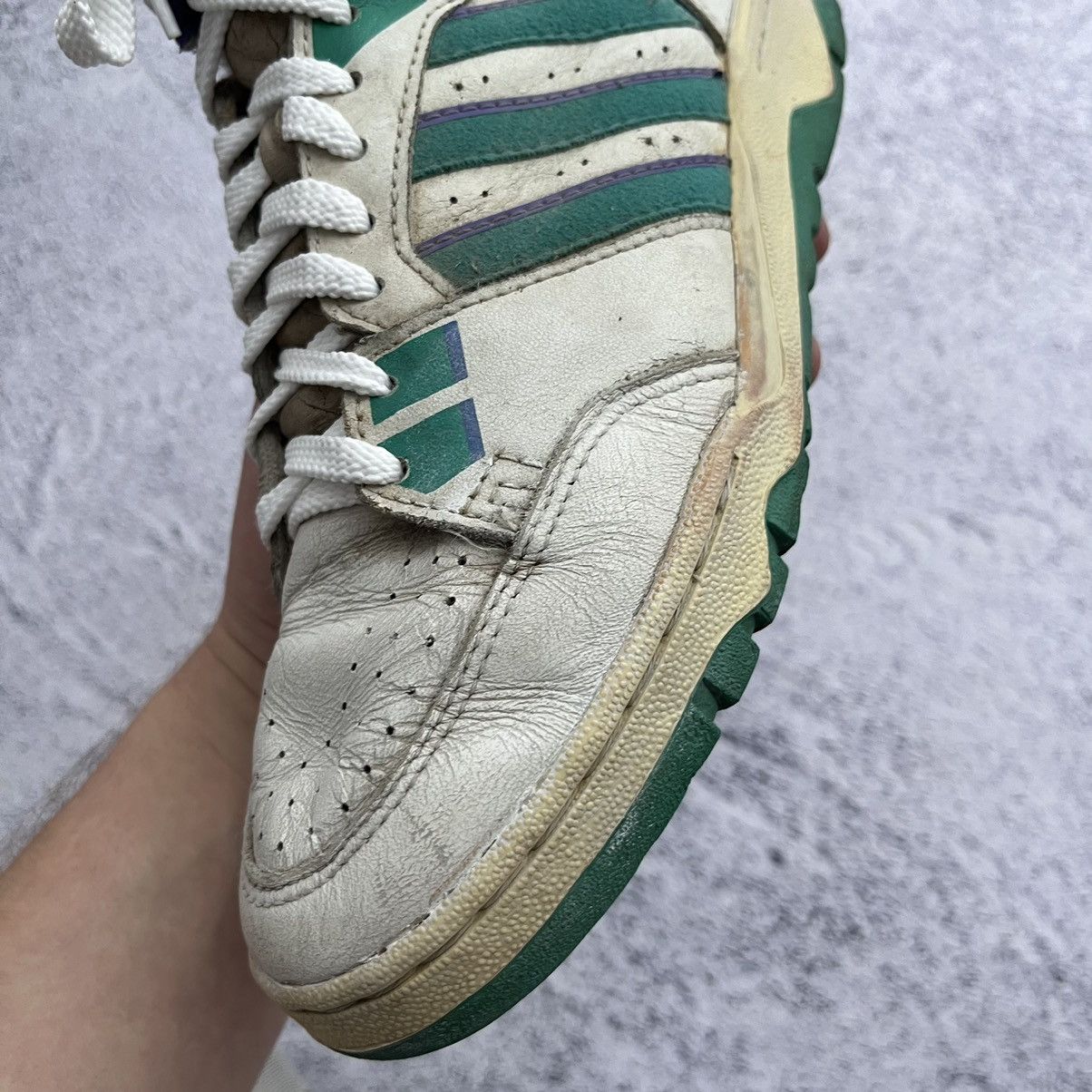 Adidas vintage hi-top leather sneakers 1990 made in Korea - Main Image