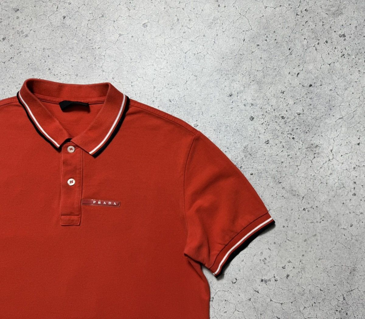 Prada Vintage Luxury Prada Polo Shirt Red Tab Orange Size US L / EU 52-54 / 3 - 3 Thumbnail