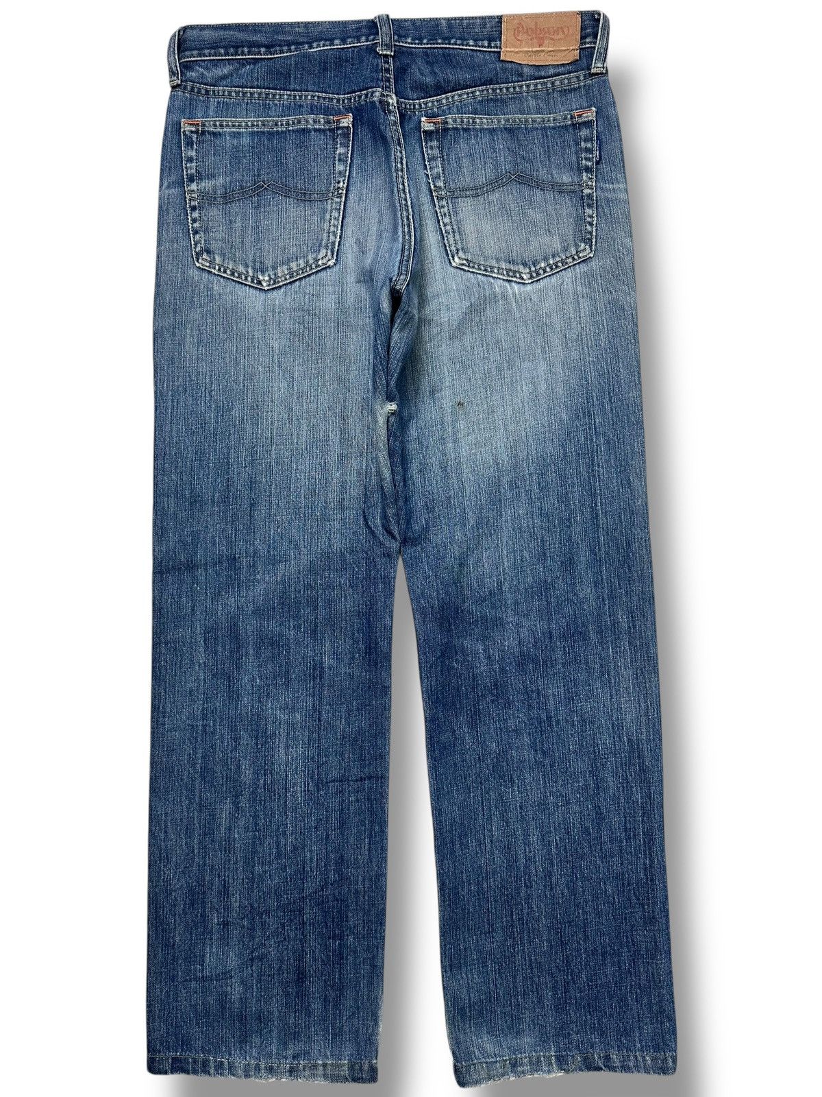 Vintage Cattle Horn Vintage Distressed Blue Denim Jeans Faded Wash Size US 33 - 3 Thumbnail