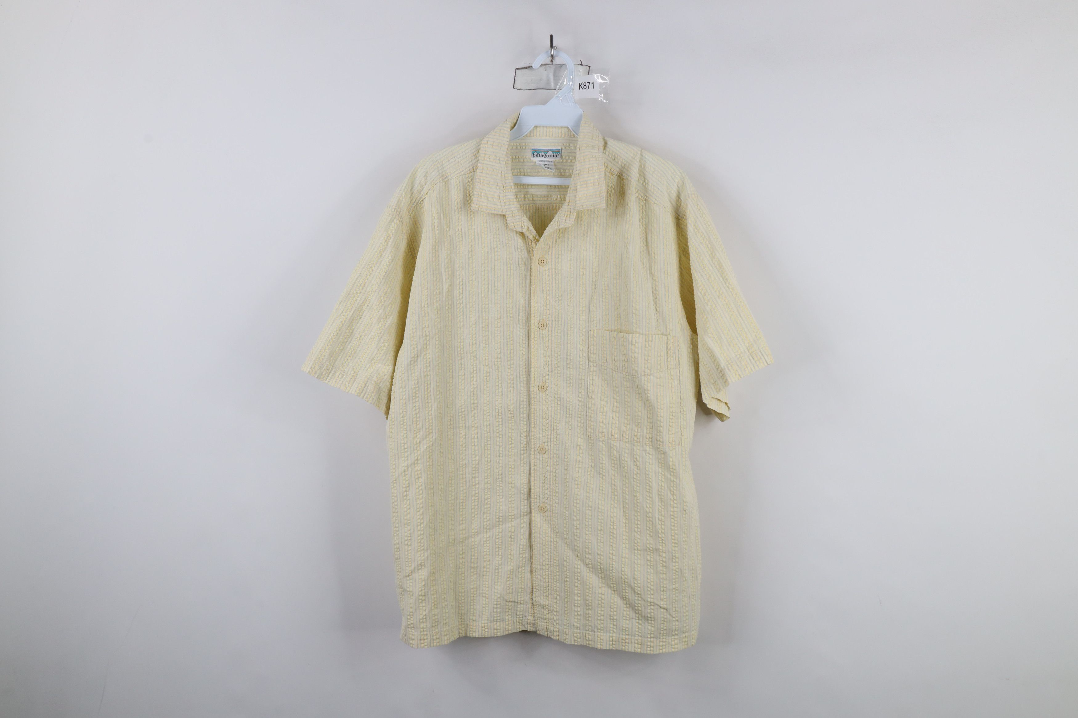 Patagonia × Vintage Vintage 70s Patagonia Seersucker Short Sleeve Button Shirt Size US L / EU 52-54 / 3 - 1 Thumbnail