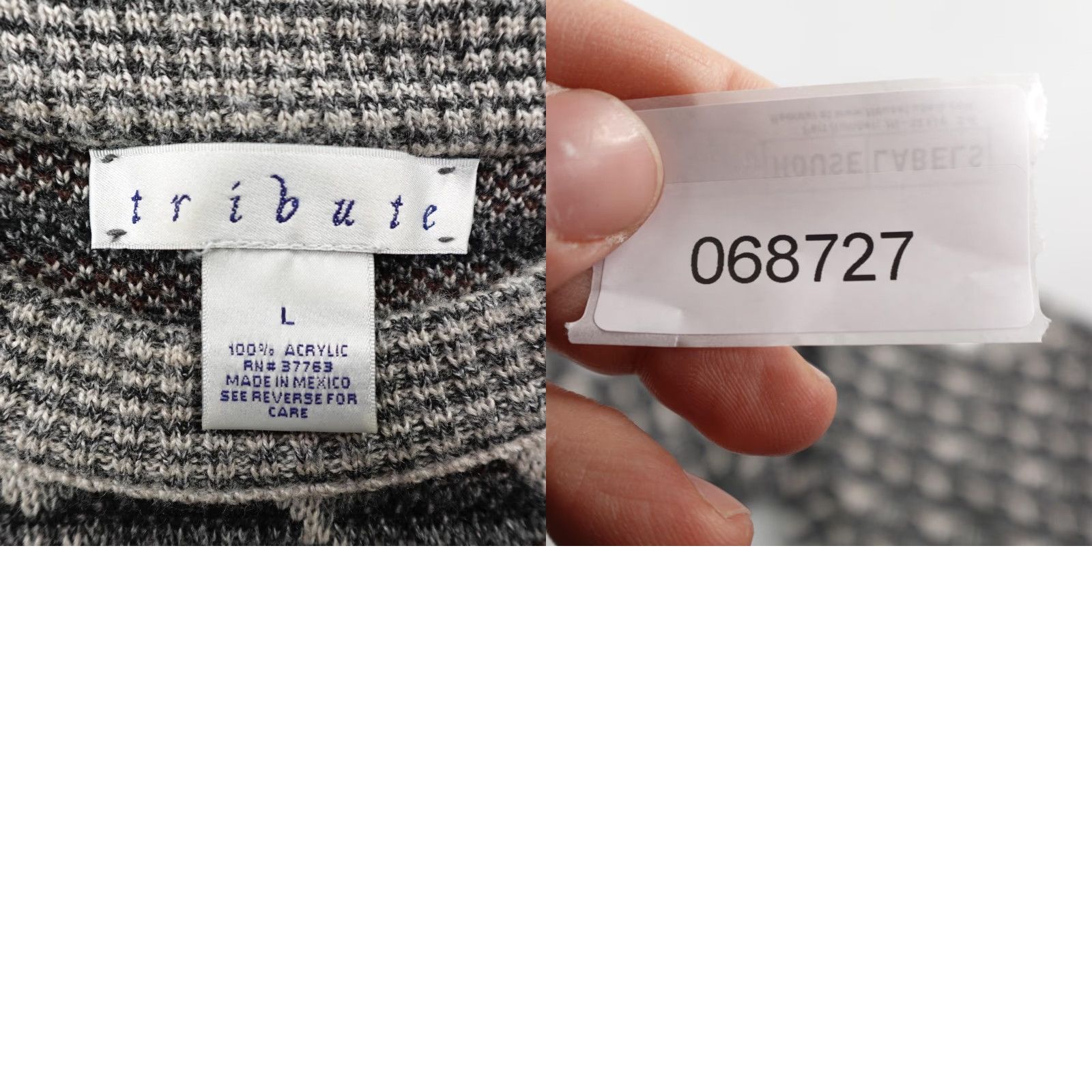 Vintage VINTAGE Tribute Sweater Mens Large Gray Geometric Knit Grandpa Pullover Crewneck Size US L / EU 52-54 / 3 - 8 Thumbnail