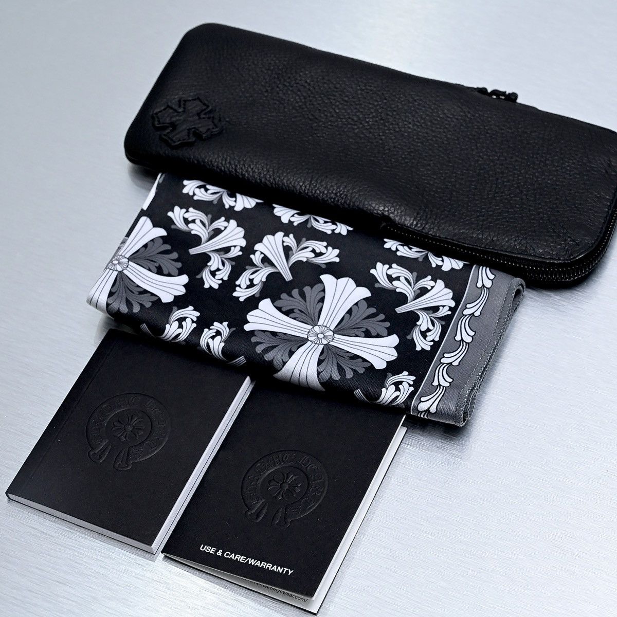 C] Chrome Hearts glasses SLUNTRADICTION Black Silver 54□19