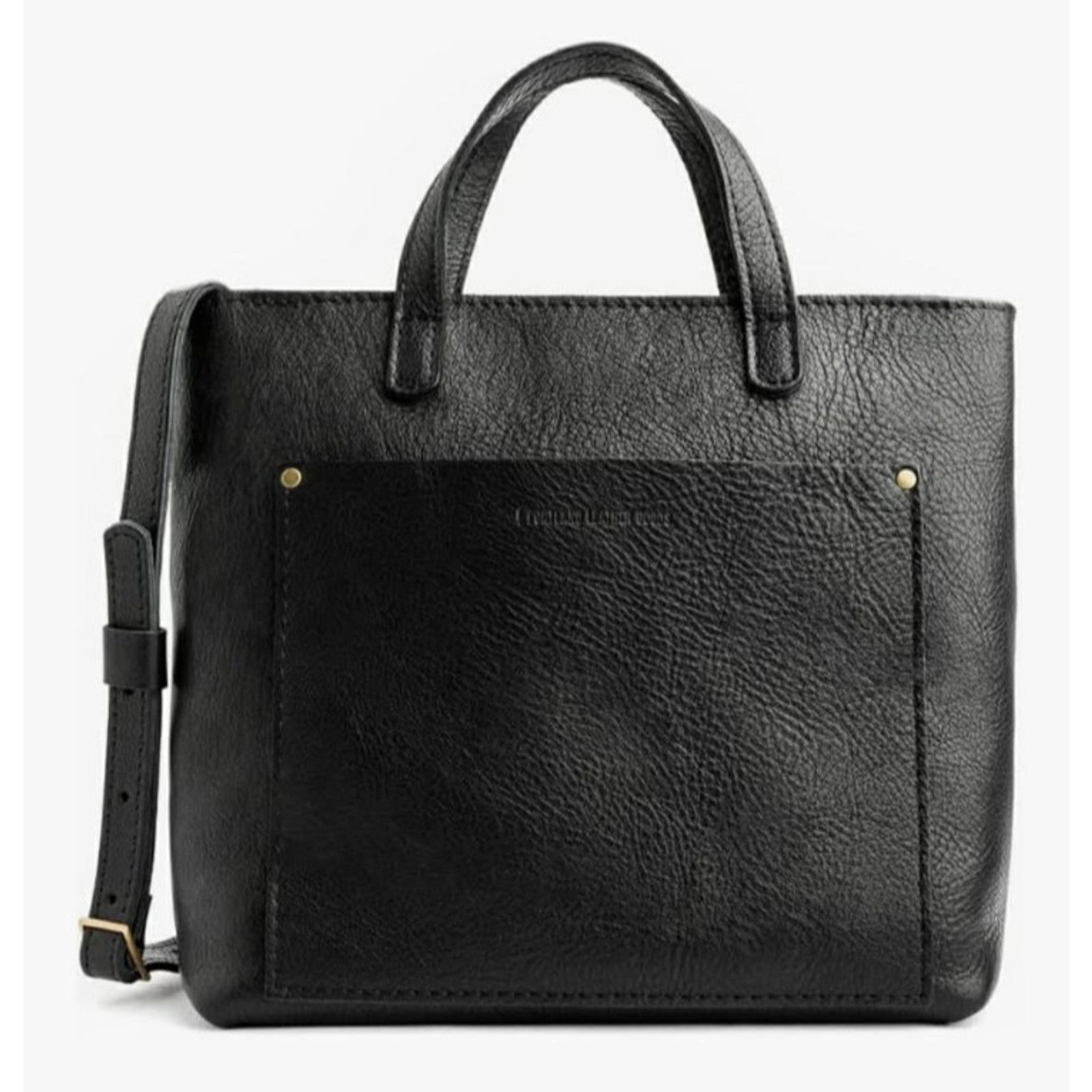Portland Leather NEW Portland Leather Crossbody Tote Bag Pebble Black Zip MED Size ONE SIZE - 6 Thumbnail