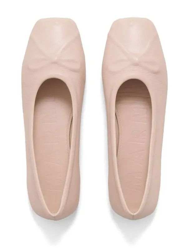 Marni o1w1db11125 Bow Detail Ballerina Shoes in Pink Size US 7 / IT 37 - 3 Thumbnail