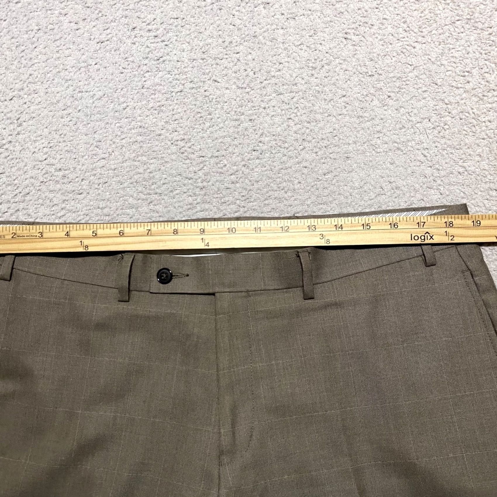 Calvin Klein Calvin Klein Pants Mens 36x29 Brown Flat Front Straight Dress Business Office Size US 36 / EU 52 - 7 Thumbnail