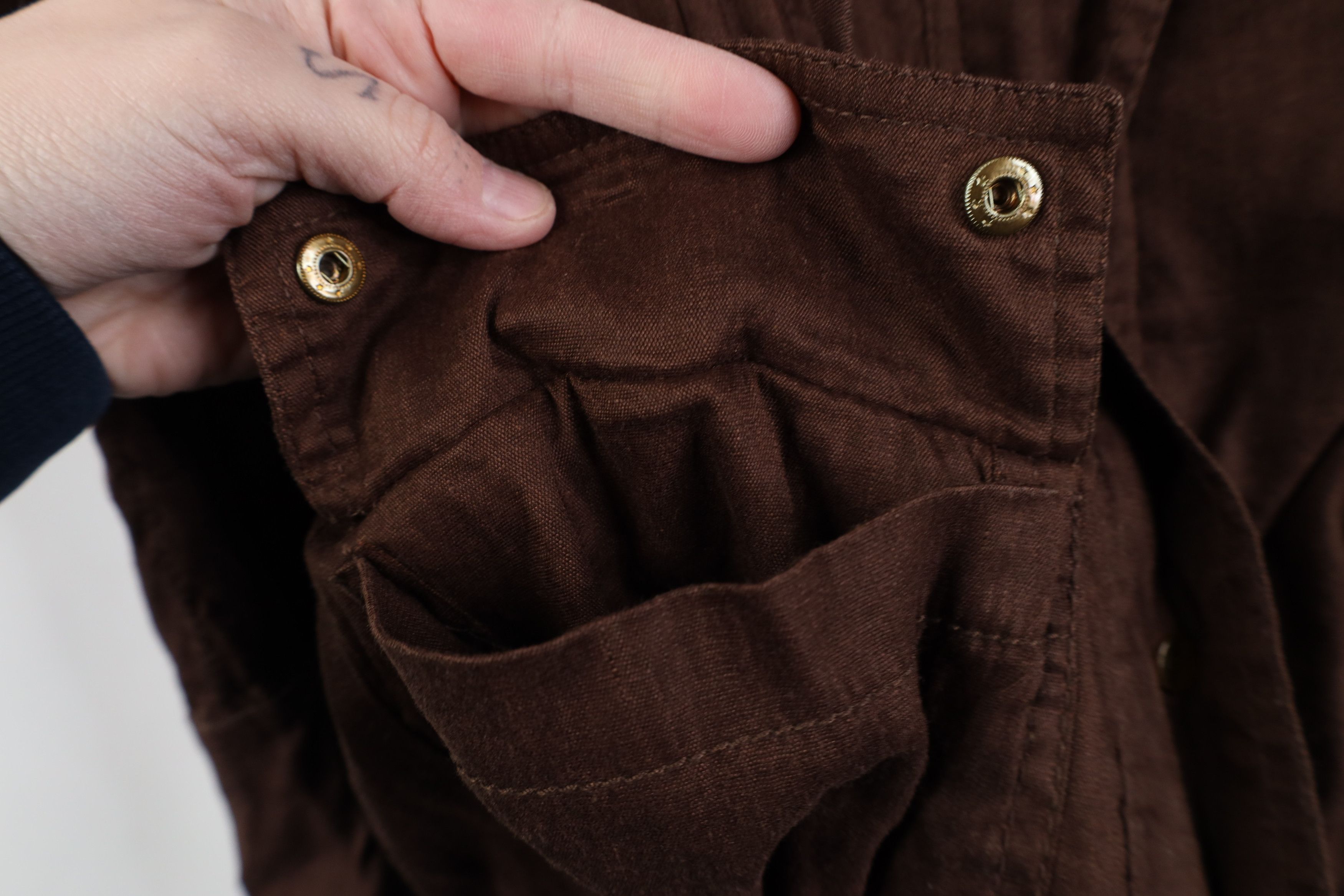 Vintage Vintage 90s Y2K Cache Flared Sleeve Linen Jacket Brown Size M / US 6-8 / IT 42-44 - 7 Thumbnail