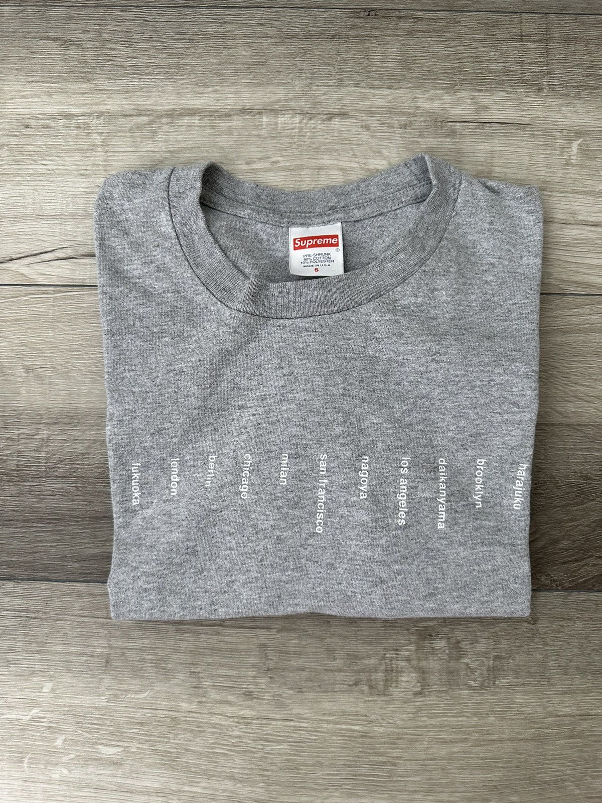 Supreme Supreme Horizontal Cities Tee Grey Sz. Small S Size US S / EU 44-46 / 1 - 1 Thumbnail