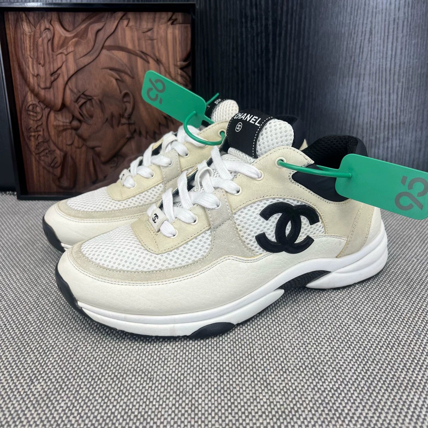 Chanel Chanel 22C Black & White Sneakers - Size 40 (Like New) Size US 7 / EU 40 - 1 Thumbnail