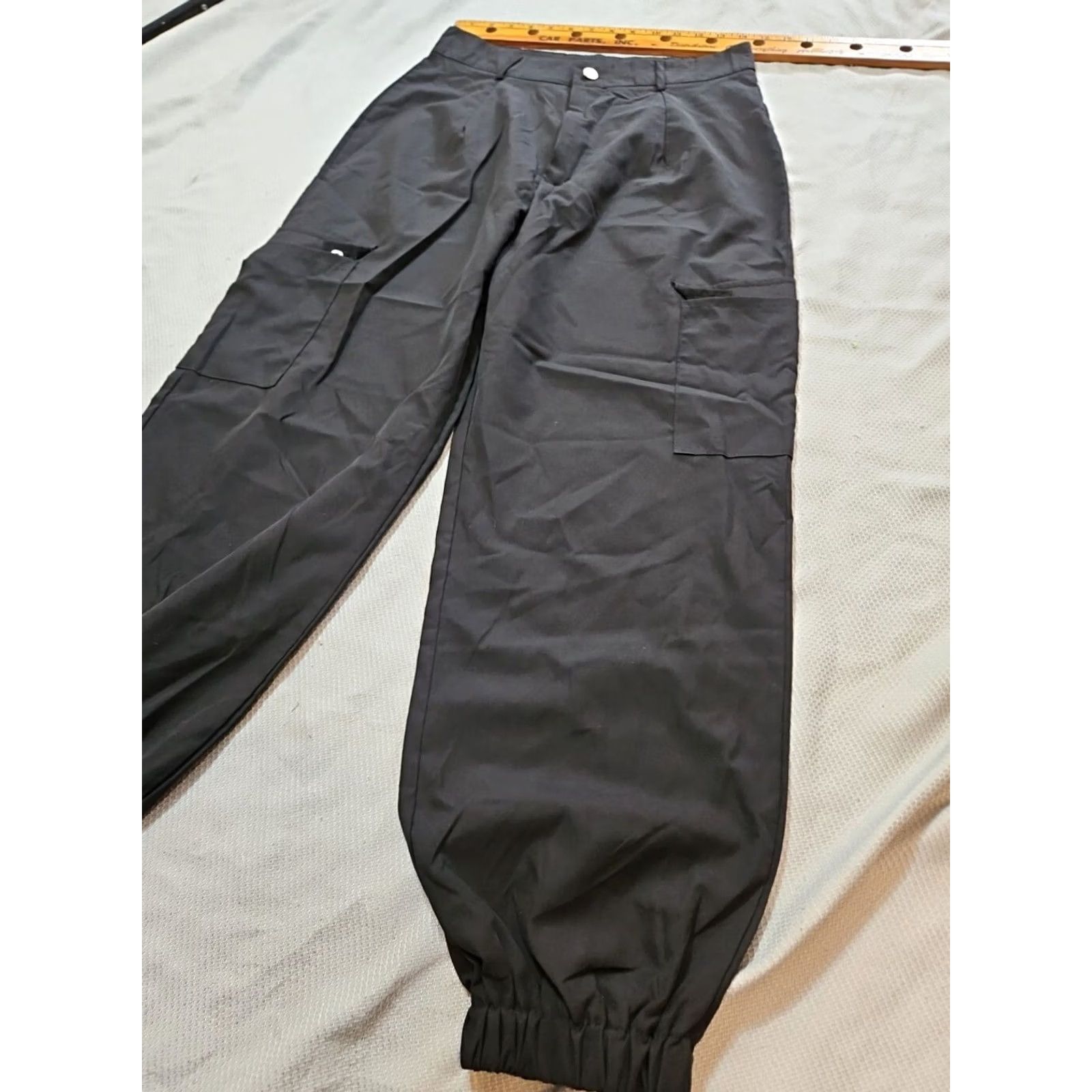 Shein SheIn Pants Womens L Black Cargo Pocket Lightweight Baggy Casual Trouser Ankle Size 36" / US 14 / IT 50 - 5 Thumbnail
