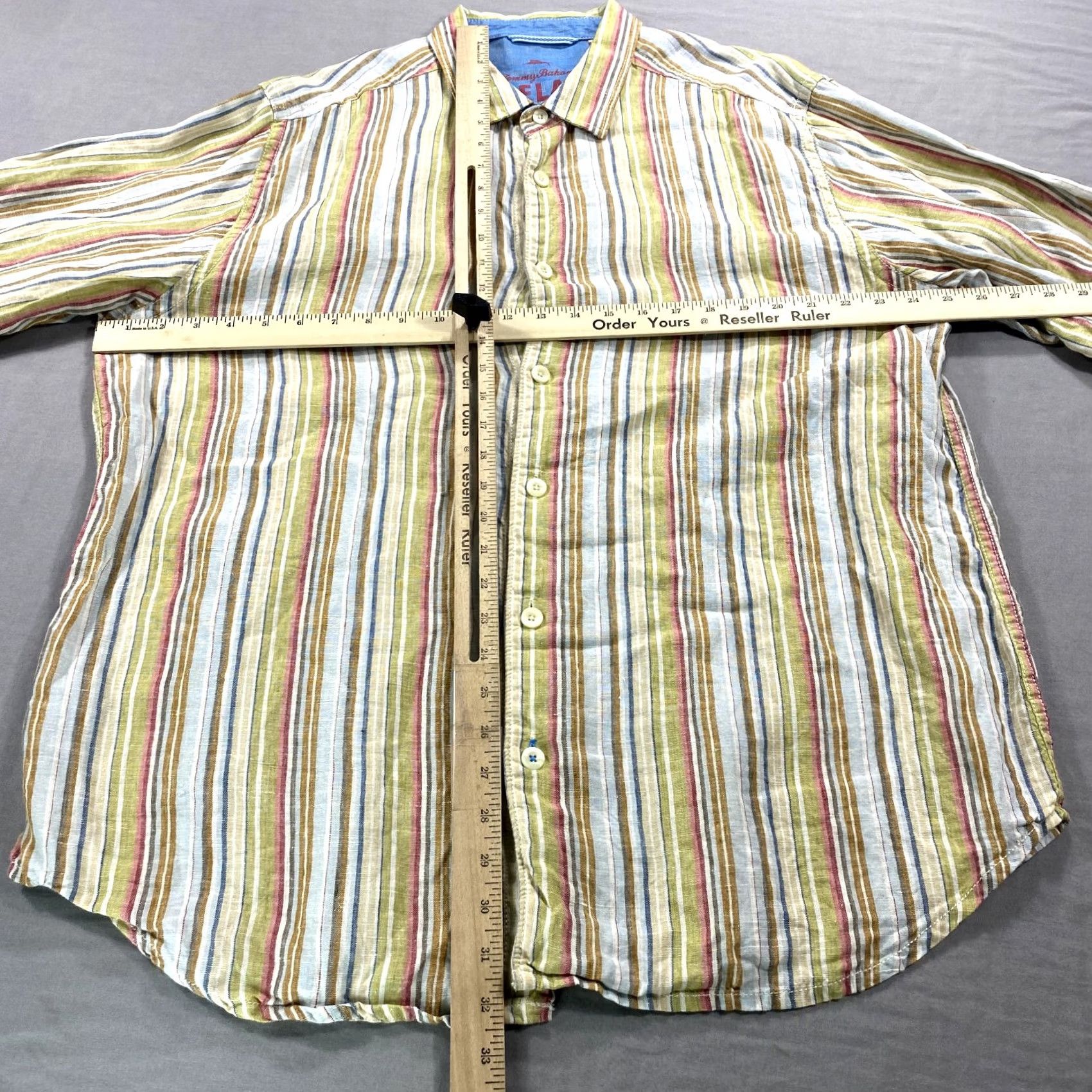 Tommy Bahama Tommy Bahama Shirt Mens XL Striped Linen Button-Up Relaxed Beach Resort Hanai, Aloha, Hawaiian, Multicolor, Linen, Button-Up, Casual, 90s Size US XL / EU 56 / 4 - 4 Thumbnail