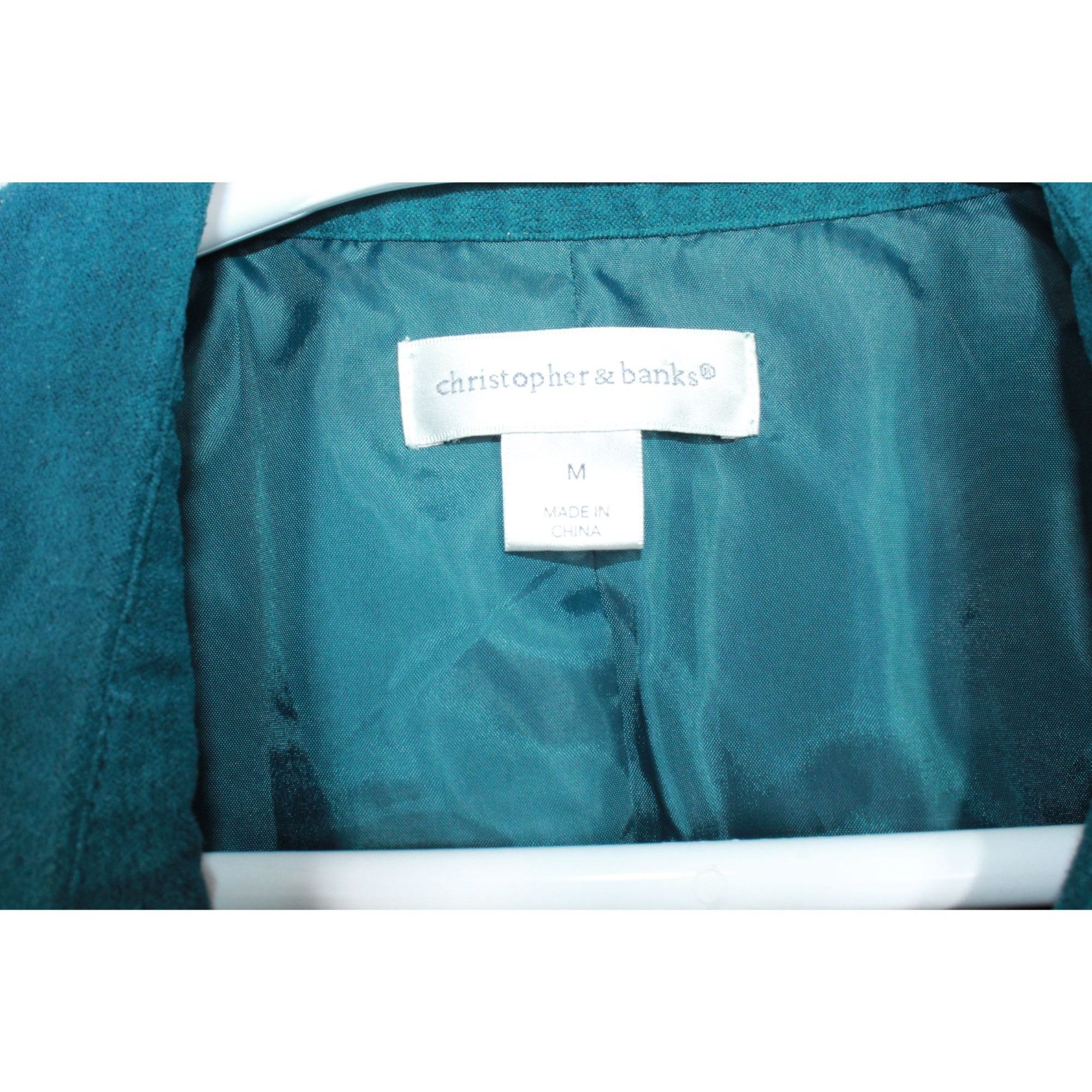 Other Christopher & Banks Green Suede Ruffle Button Jacket Size M / US 6-8 / IT 42-44 - 3 Thumbnail