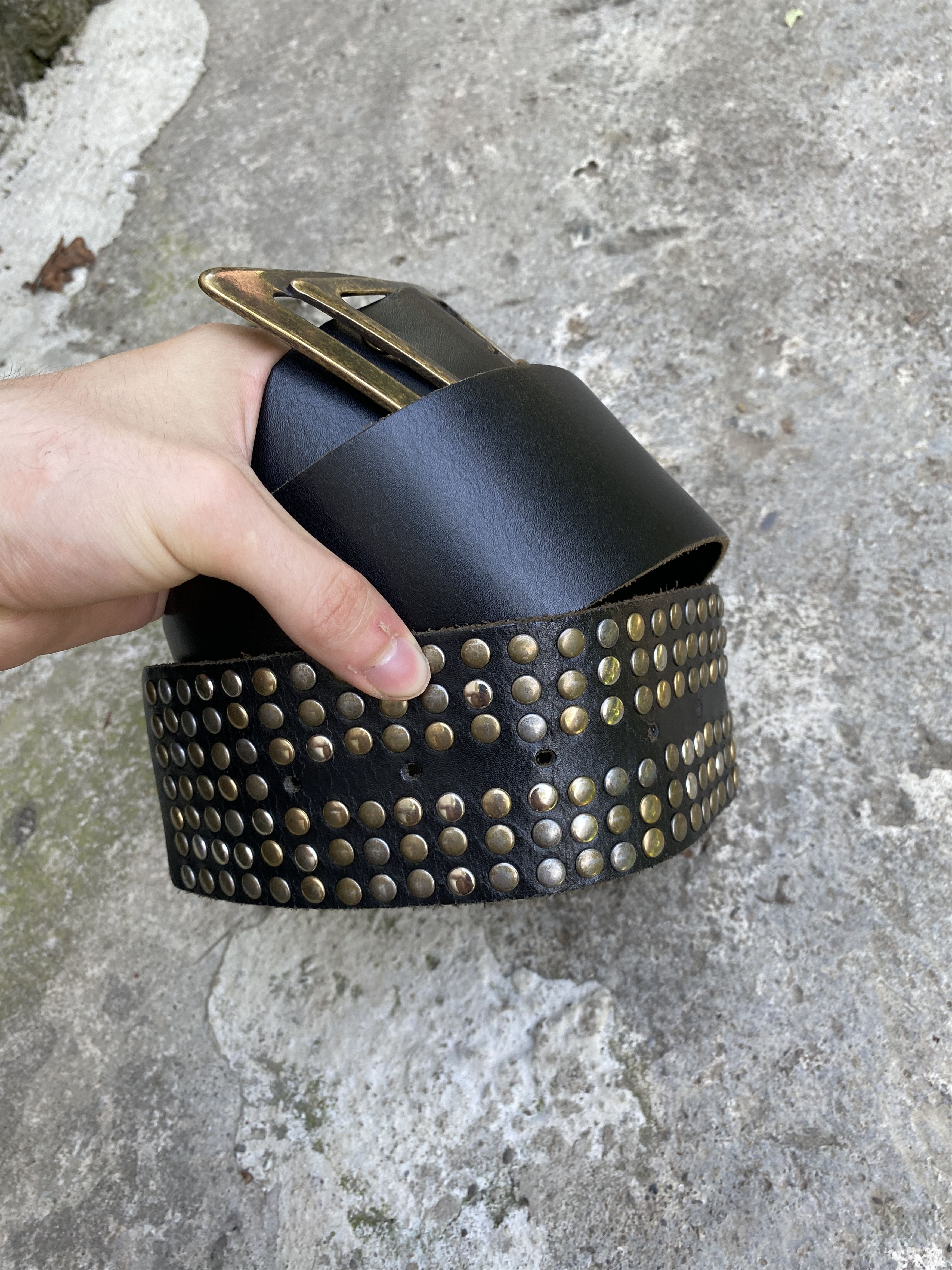 Hysteric Glamour VINTAGE BALENCIAGA STLYE CARTI ARCHIVE DRIP BIG LEATHER BELT Size ONE SIZE - 3 Thumbnail