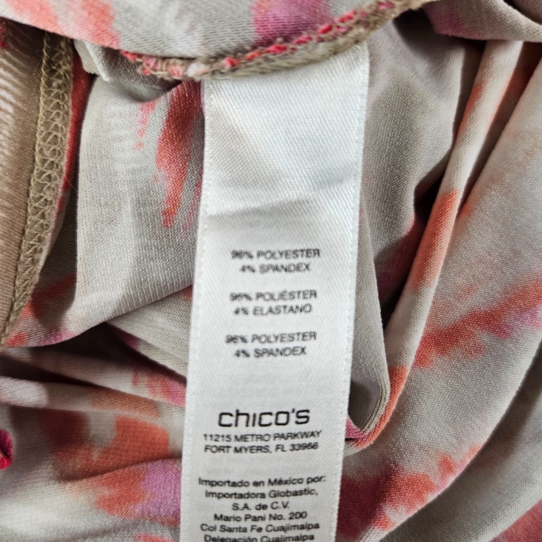 Vintage Chicos Womens Skirt Asymmetrical Midi Pull On L Red Tan, Size L, Polyester Blend, Womens, Midi, 25.5"/35.5" Length, 18.5" Waist, Great Used Condition Size 36" / US 14 / IT 50 - 4 Thumbnail