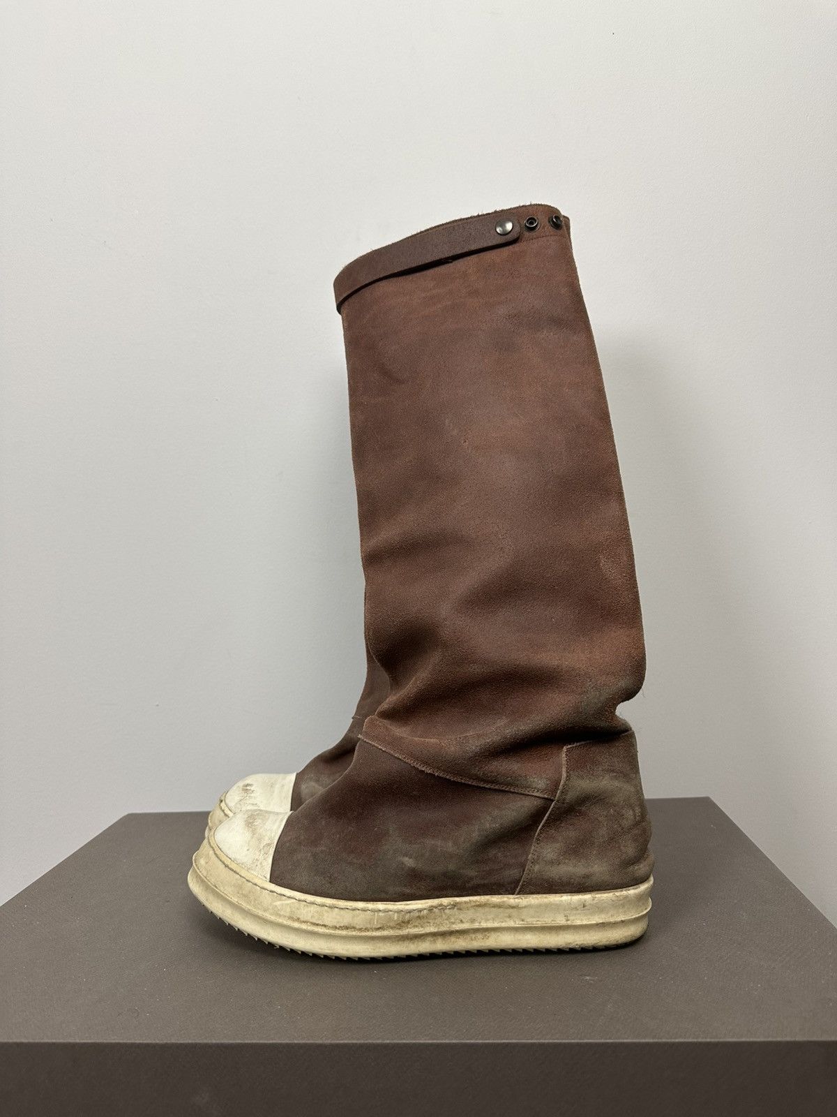 Rick Owens FW14 ‘MOODY’ Reverse Leather Elephant Boots Size US 11 / EU 44 - 3 Thumbnail