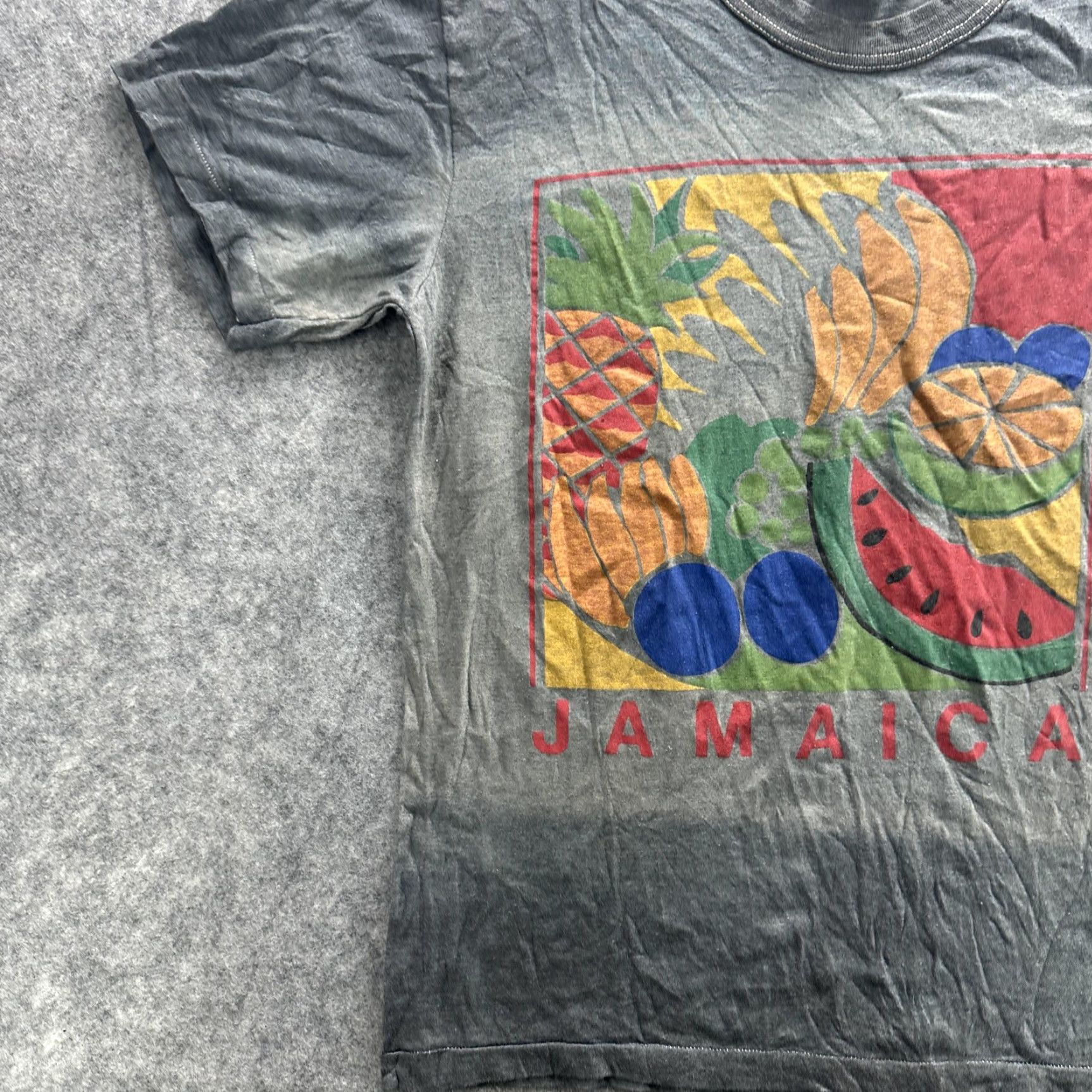 Vintage Vintage Street Island Jamaica Shirt Mens Large Gray Fruit Graphic Tee Caribbean 90s Size US L / EU 52-54 / 3 - 3 Thumbnail
