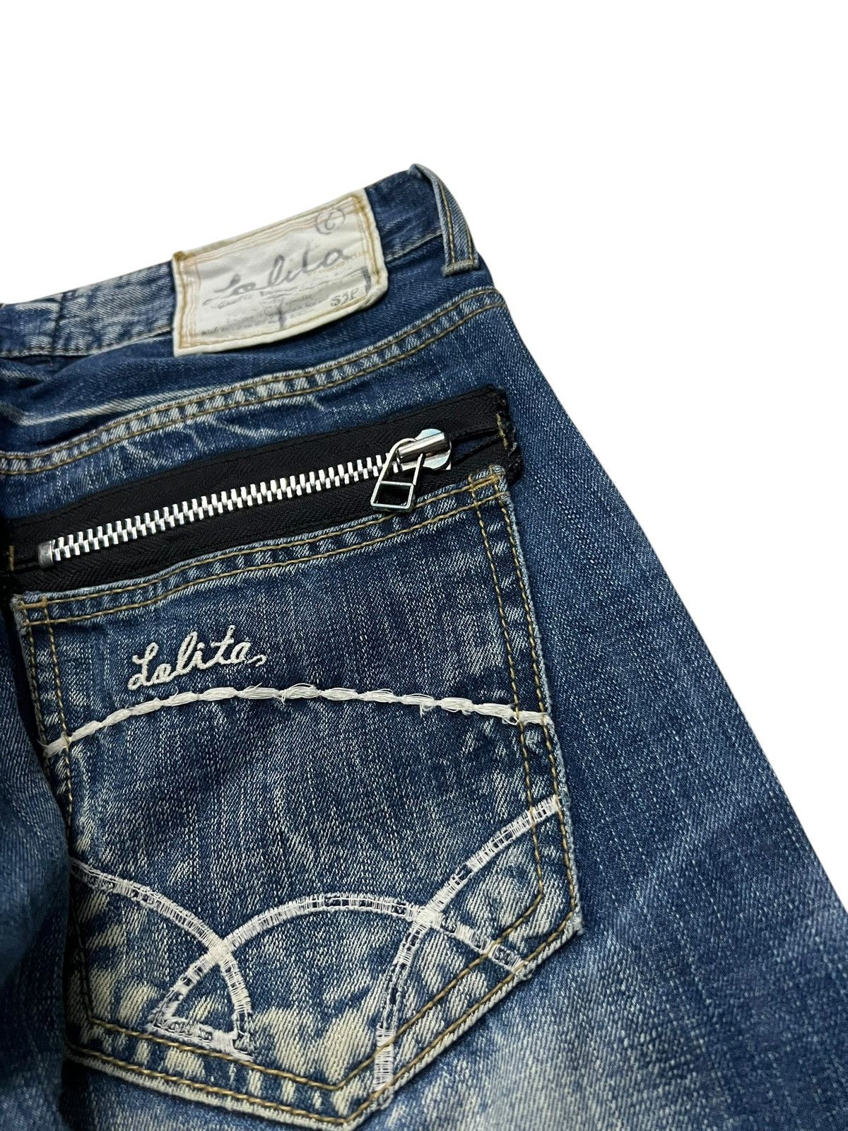 If Six Was Nine × Japanese Brand 🌈90s style Lolita Club By Concert Washed Zipper Jean Size US 32 / EU 48 - 12 Thumbnail
