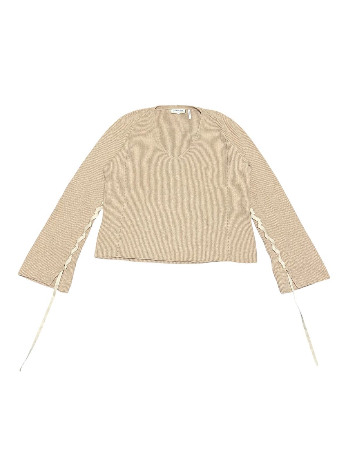 Helmut Lang Women’s Archival Helmut Lang Oversized Beige Bondage Sweater Size L / US 10 / IT 46 - 1 Thumbnail