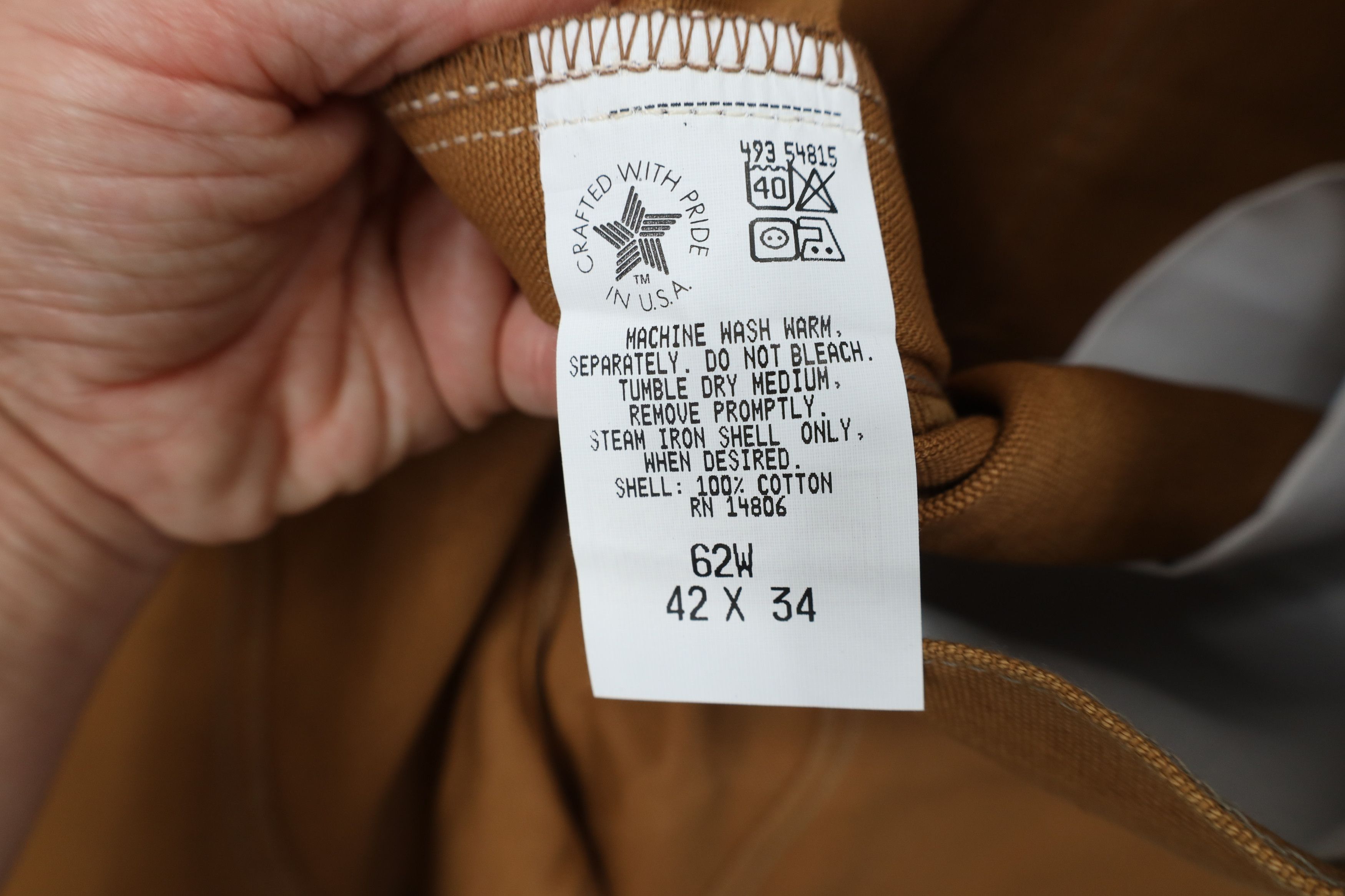 Carhartt Deadstock Vintage 90s Carhartt Wide Leg Pants Duck Brown USA Size US 42 / EU 58 - 6 Thumbnail