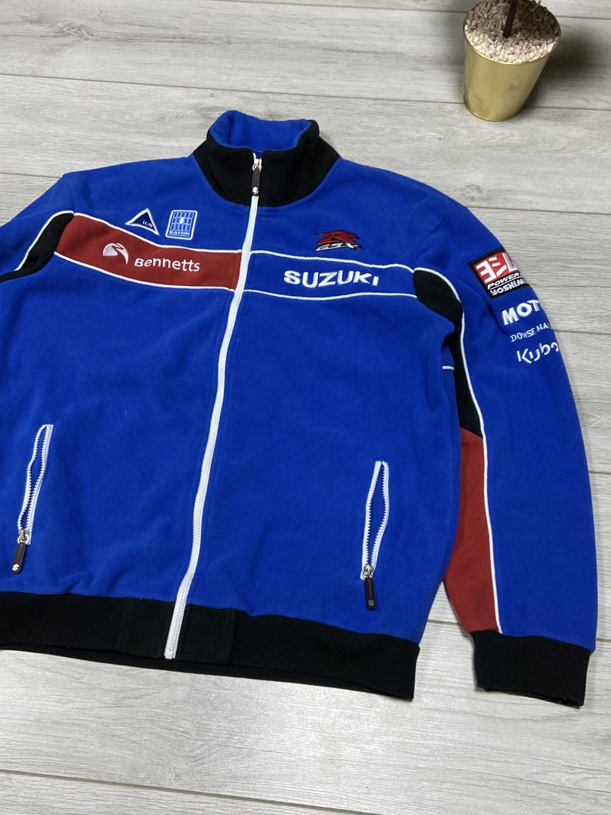 Vintage Suzuki vintage big logo zip sweatshirt fleece Size US XL / EU 56 / 4 - 3 Thumbnail