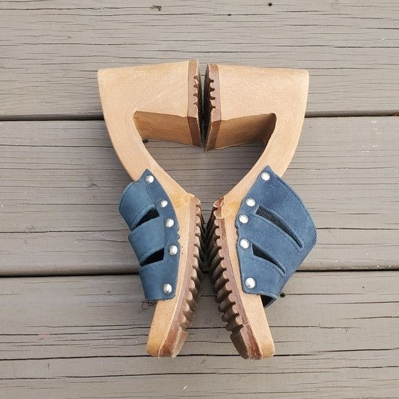 Vintage Vintage 90s y2k Bratz Blue Suede Leather Chunky Heel Sandals Size US 9 / IT 39 - 4 Thumbnail