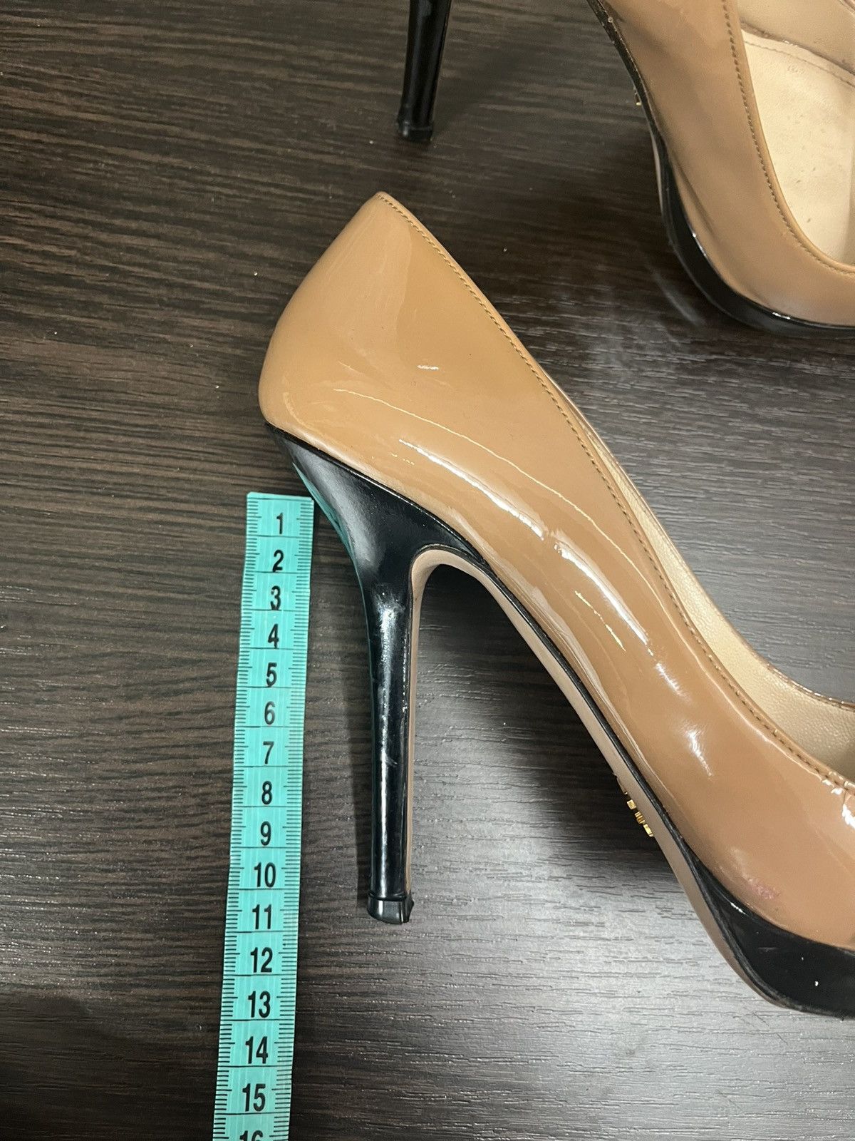 Prada Prada Patent Leather Pumps Pointed Toe Black Platform Heels Size US 9.5 / IT 39.5 - 12 Thumbnail