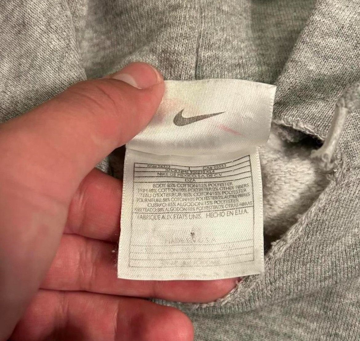 Nike Vintage 90s Nike Gray Swoosh Hoodie (Size L) Size US L / EU 52-54 / 3 - 6 Thumbnail