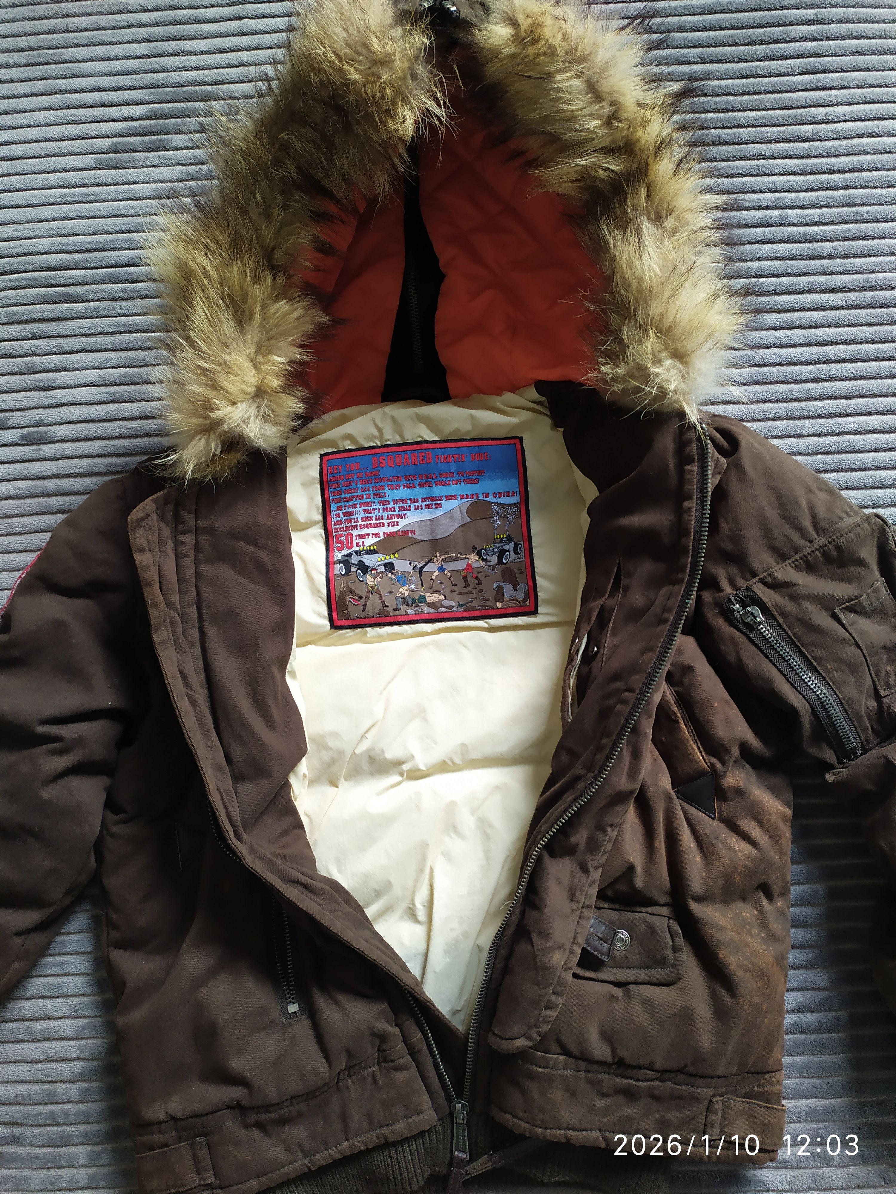 Dsquared2 Dsquared2 Fightin Dude Hooded Fur Jacket Size US M / EU 48-50 / 2 - 2 Thumbnail