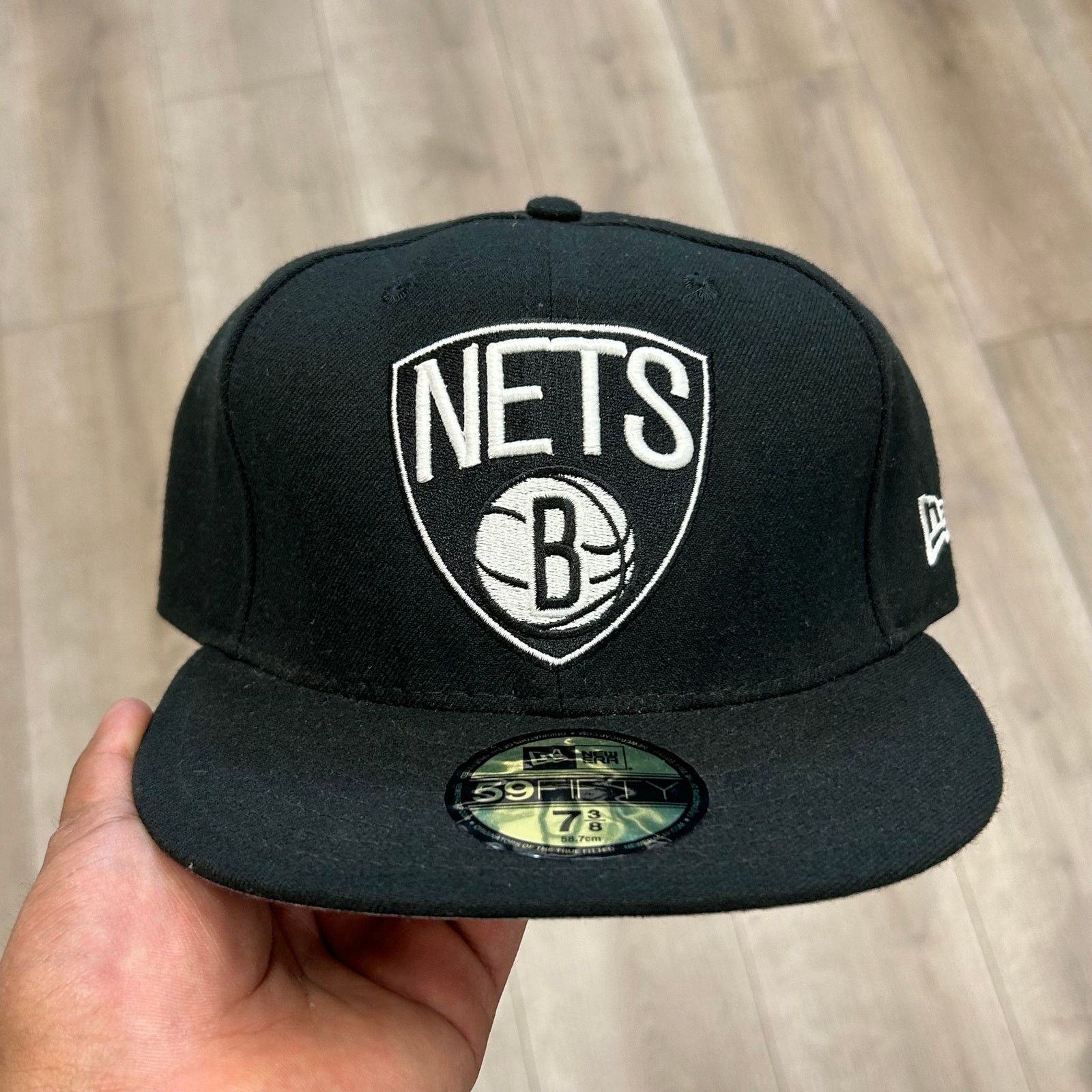 New Era Brooklyn Nets 59Fifty New Era Fitted Hat Cap sz 7 3/8 B25 Size ONE SIZE - 2 Thumbnail