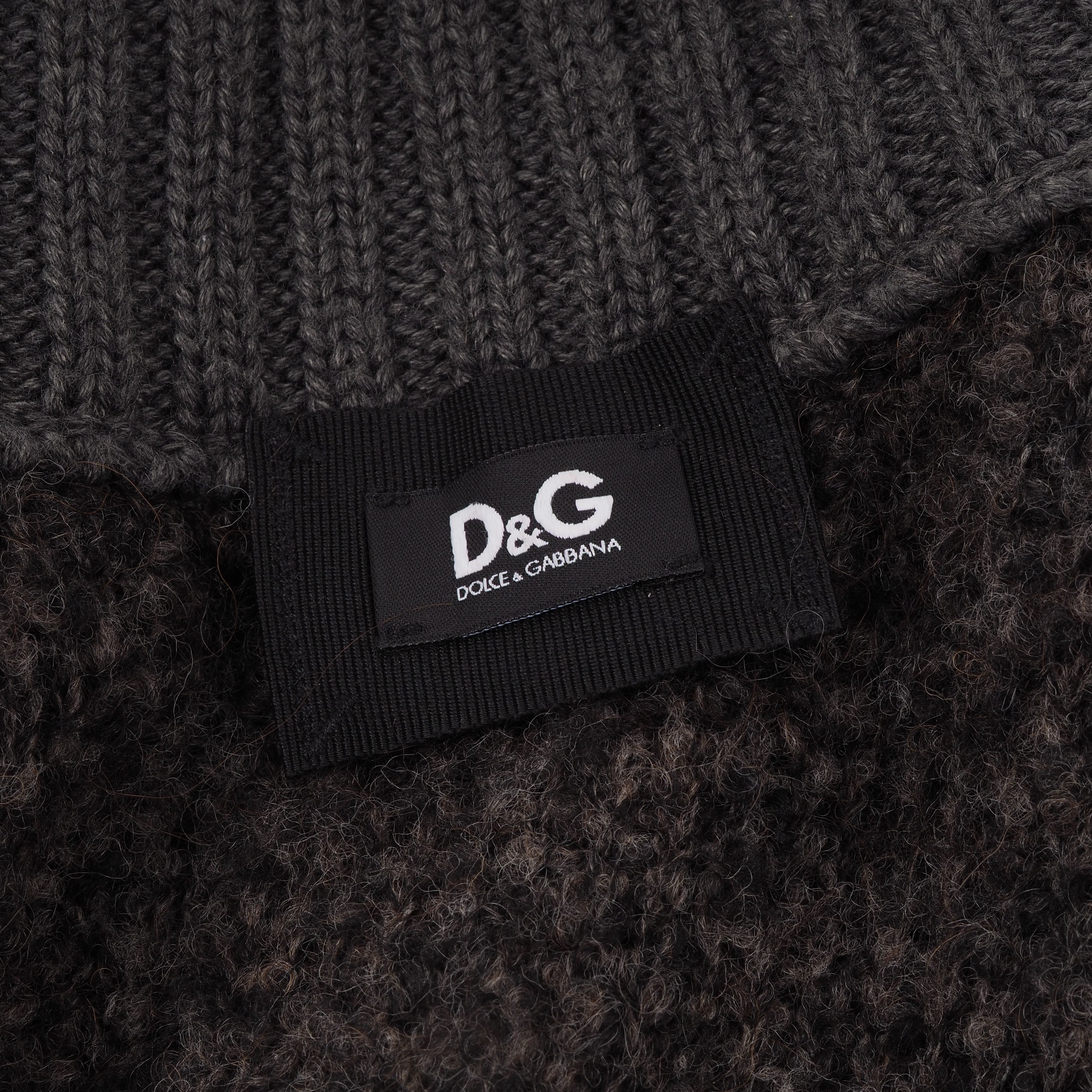 Dolce & Gabbana × Vintage Dolce&Gabbana Vintage Men Heavy Knit Grey Cardigan Sweater Size US L / EU 52-54 / 3 - 5 Thumbnail