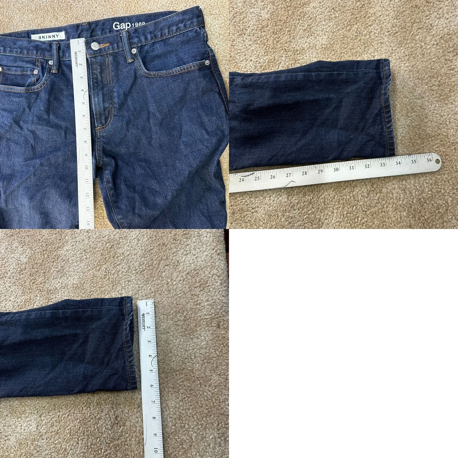 Gap Gap 1969 Jeans Men’s 34x34 Blue Denim Stretch Regular Slim Fit 5-Pocket Denim Pants Jeans Blue Men’s Jeans Size US 34 / EU 50 - 8 Thumbnail
