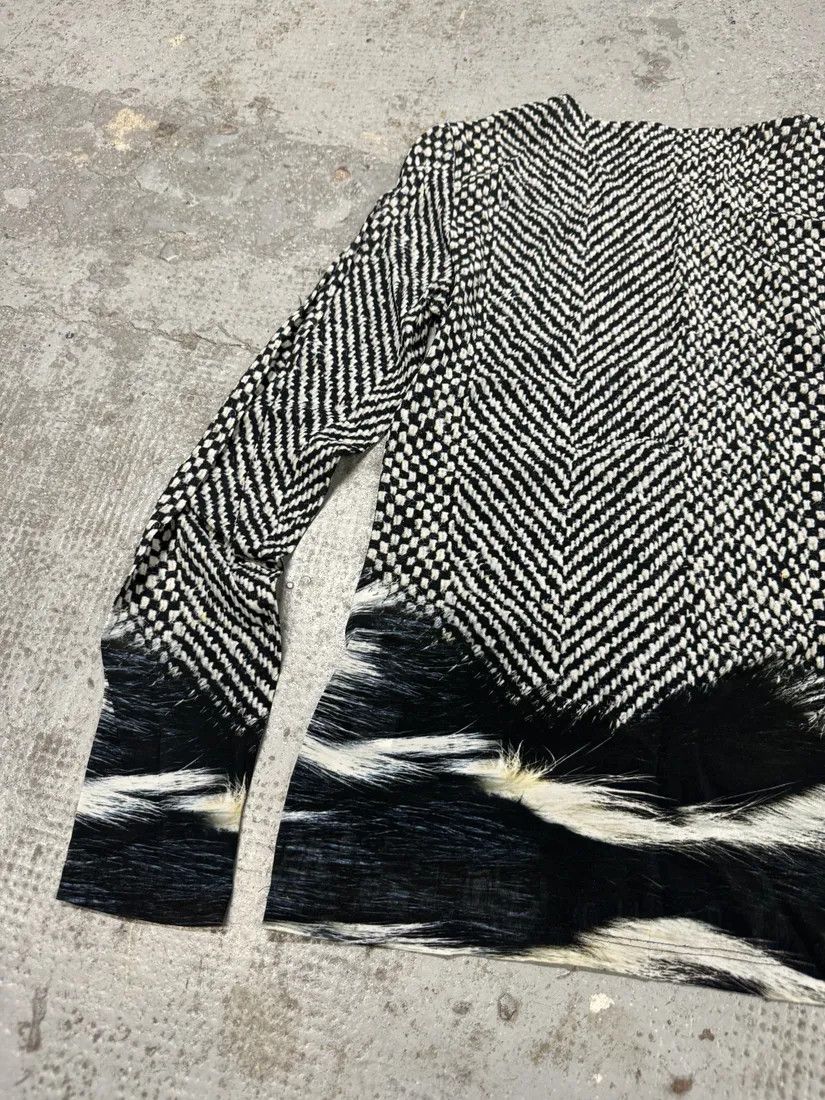 Designer × Roberto Cavalli × Vintage 2000s Roberto Cavalli Black & White Long Fur Print Longsleeves Size US S / EU 44-46 / 1 - 5 Thumbnail