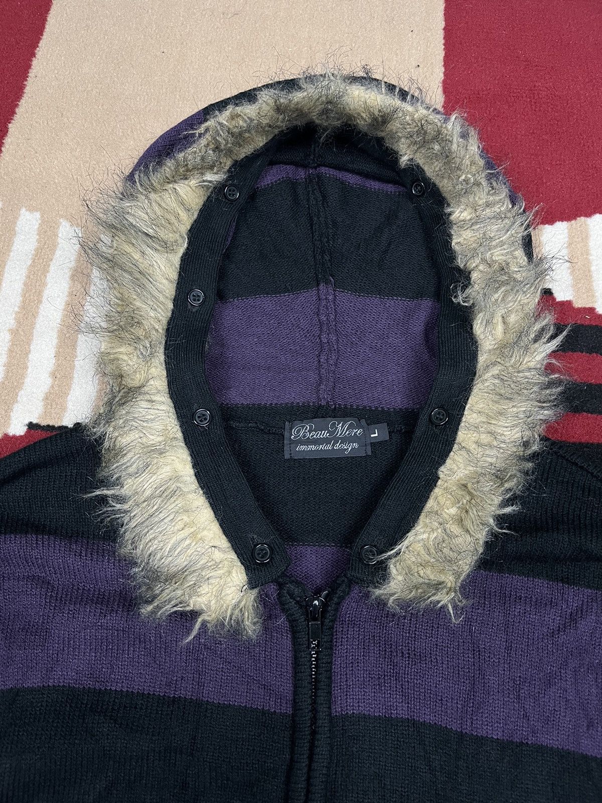 Hysteric Glamour × Japanese Brand × Le Grande Bleu (L.G.B.) BAUMERE FUR ZIPPER HOODIE Size US L / EU 52-54 / 3 - 4 Thumbnail
