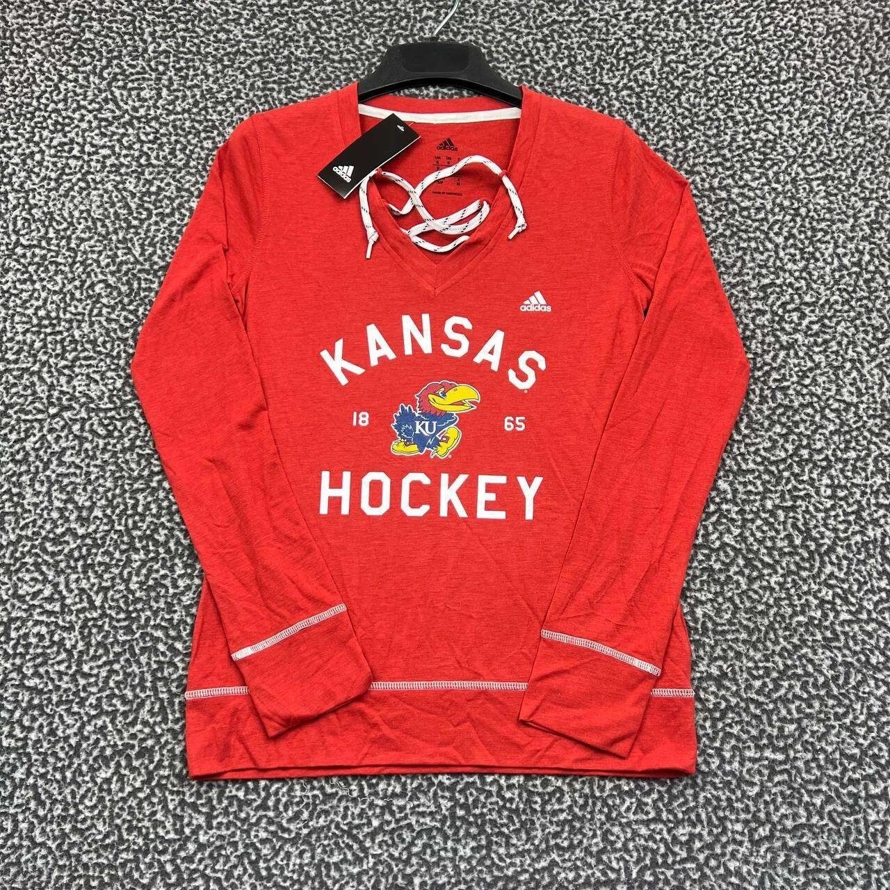 Adidas Kansas Jayhawks Shirt Women Adidas Long Sleeve New S Size S / US 4 / IT 40 - 1 Thumbnail