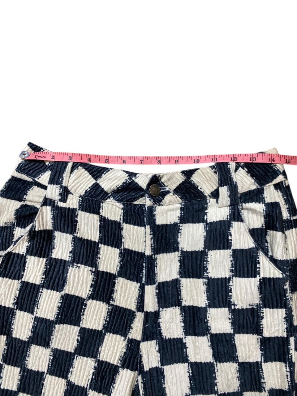 Beauty Beast 2000s Grace&Chili Checkerboard Corduroy Flared Pants Y2K Size US 27 - 9 Thumbnail
