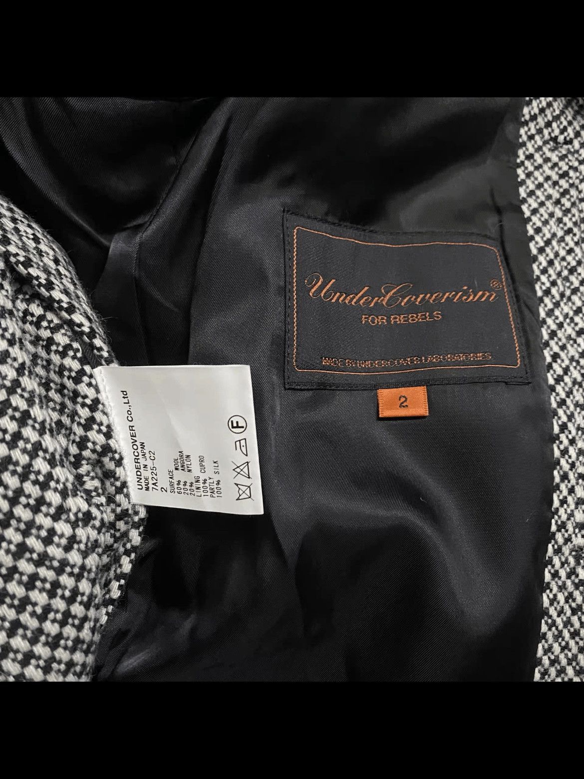 Undercover Sz 2 Undercover Houndtooth Wool Coat-2508 Size US M / EU 48-50 / 2 - 3 Thumbnail
