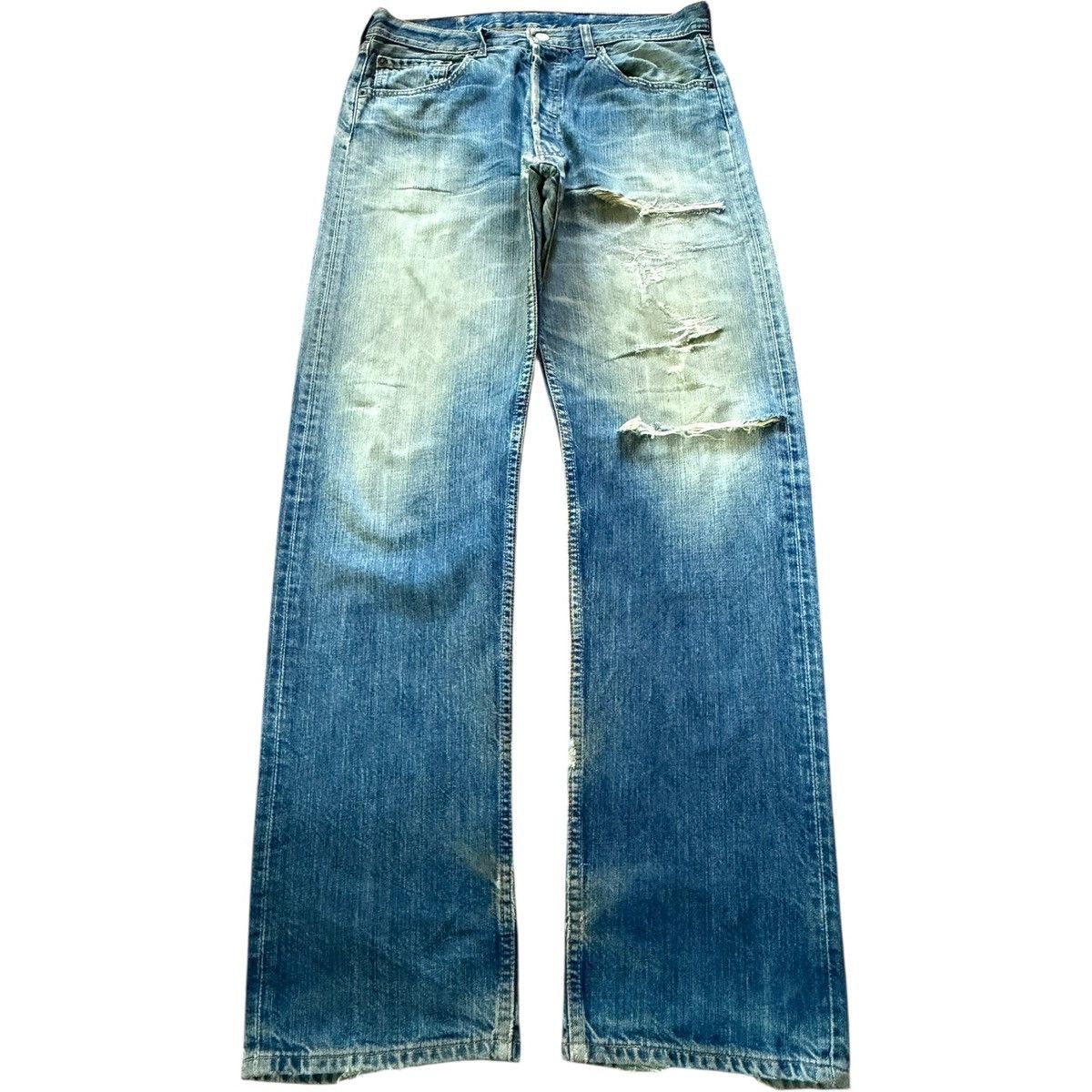 Levi's Vintage 90s Levis 501 Mud Wash Distress Loose Jeans Size US 32 / EU 48 - 1 Thumbnail