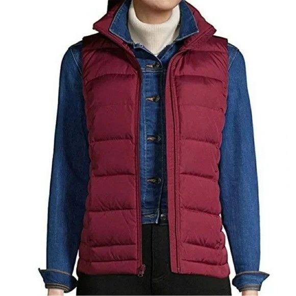 Lands' End Lands End Rich Burgundy Quilted Puffer Vest M 10-12 600 Fill Size M / US 6-8 / IT 42-44 - 9 Thumbnail