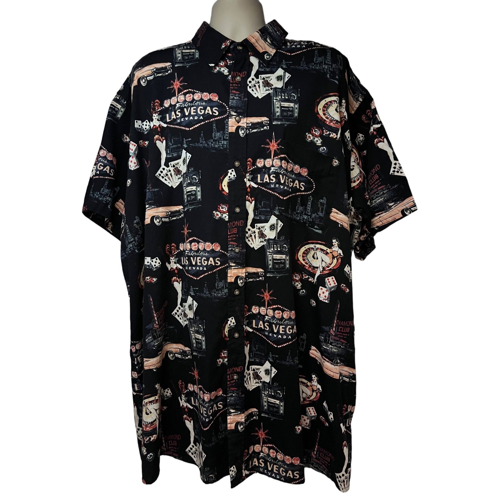Vintage Hawaiian Las Vegas All Over Print Button Shirt