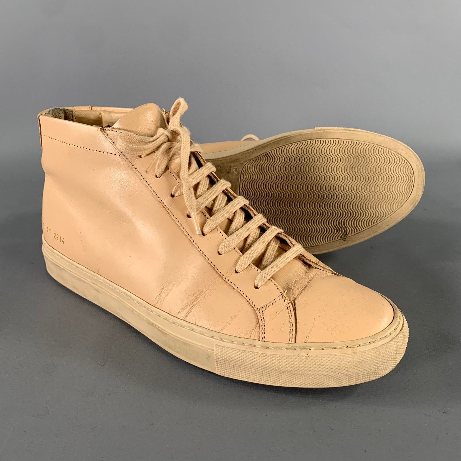 Common Projects COMMON PROJECTS Size 8 Peach Leather High Top Sneakers Size US 8 / EU 41 - 4 Thumbnail