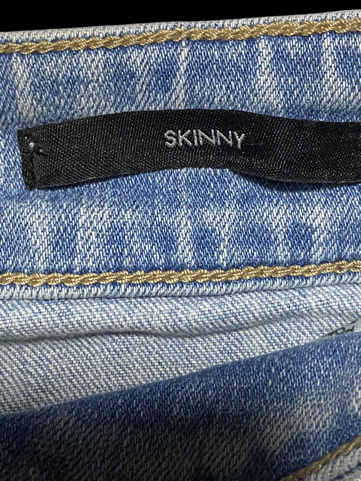 Guess × Pleasures Vintage Guess Blue Patched Ripped Seditionary Skinny Jeans Size US 32 / EU 48 - 14 Thumbnail