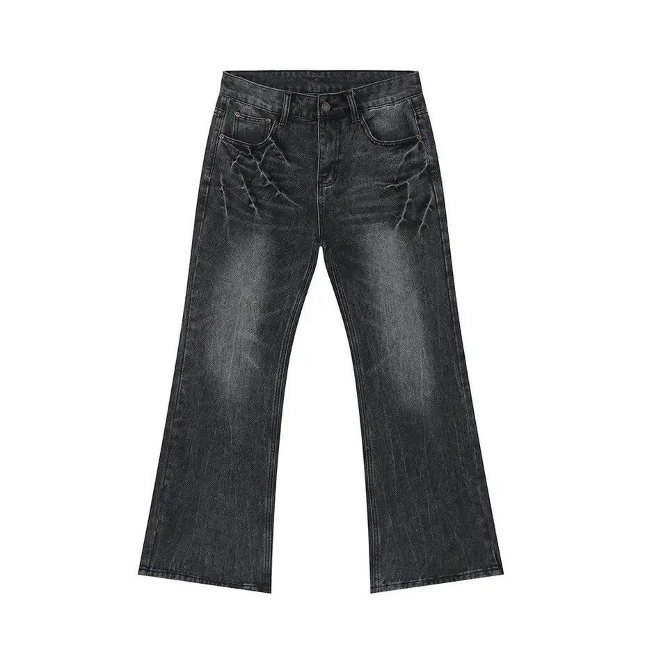 Japanese Brand Retro wide leg slightly flared lightning jeans Size US 32 / EU 48 - 6 Thumbnail