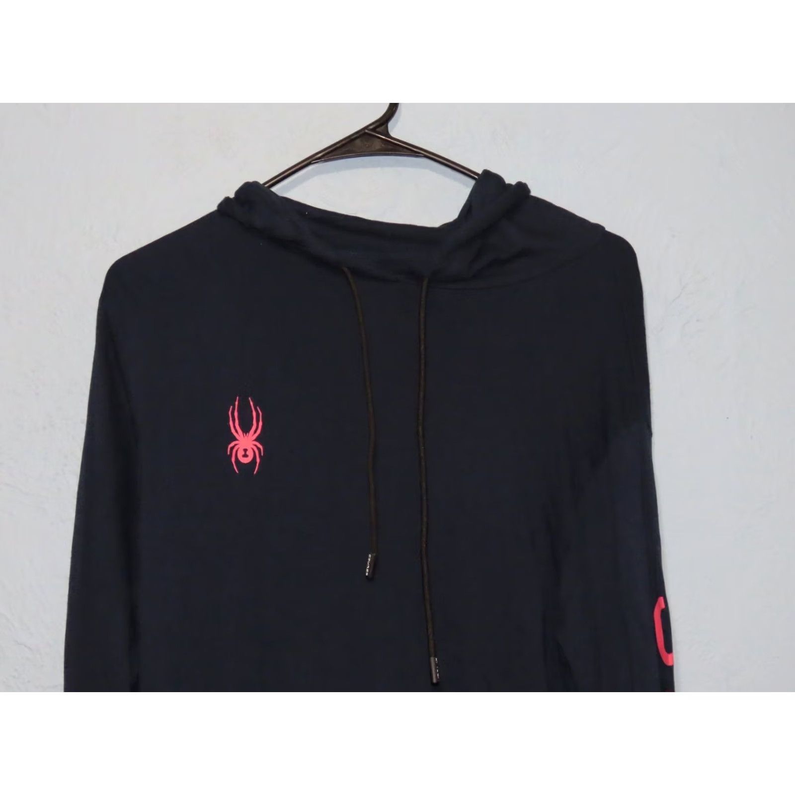 Spyder SPYDER Sleepwear Navy Cotton Blend Hoodie Womens Size M Pajama Top Blue Solid Long Sleeve Drawstring Hooded Spider Size M / US 6-8 / IT 42-44 - 3 Thumbnail