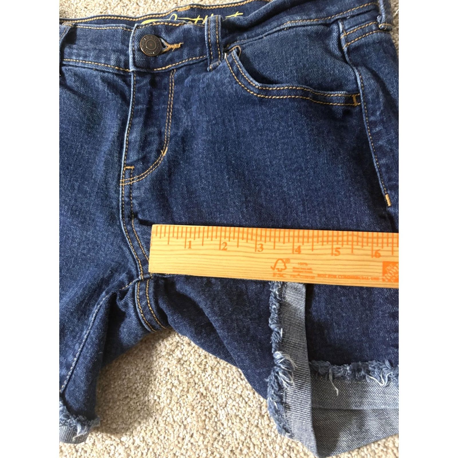 Old Navy Old Navy Shorts Womens 0 Blue Denim Sweetheart Raw Hem Cuffed Cutoff Stretch Shirt Womens Short Casual Summer 5-Pocket Girls Mens Size 25" / US 0 / IT 36 - 2 Thumbnail