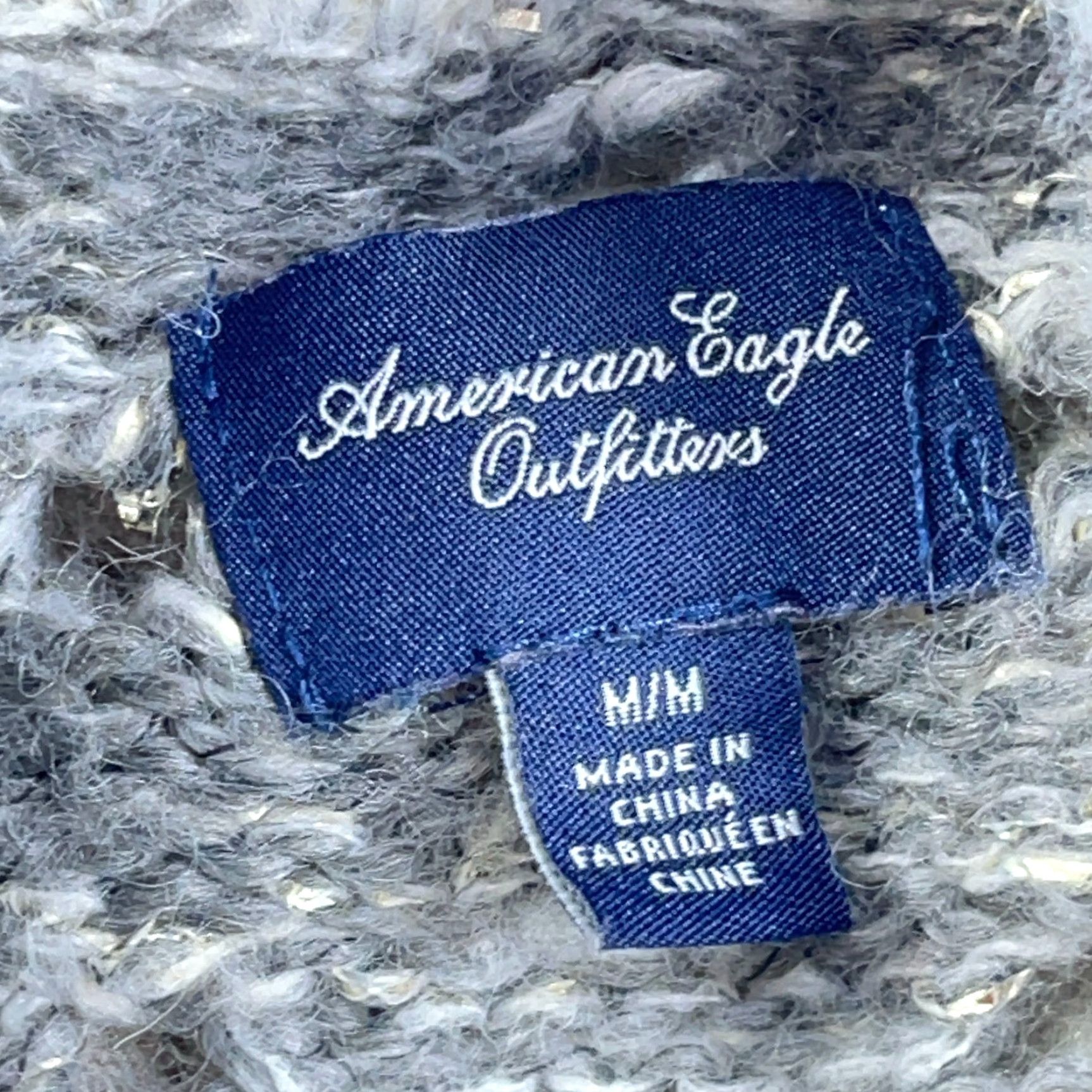 American Eagle Outfitters VINTAGE American Eagle Outfitters Sweater Women M Gray Open Front Chunky Knit Cardigan Size M / US 6-8 / IT 42-44 - 2 Thumbnail